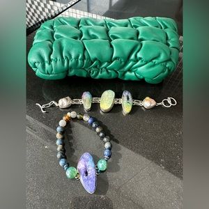 SOLD !!! Jewelry, Bracelets, includes green leather clutch